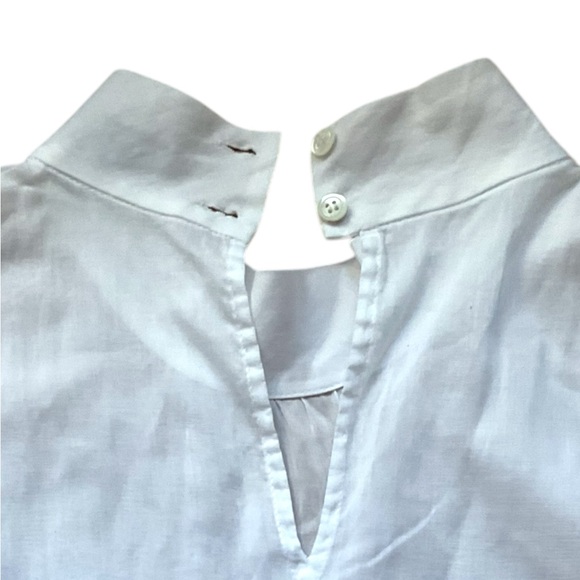 THEORY White Sleeveless Cotton Embroidered Eyelet Top Blouse Size S/P - Picture 3 of 5